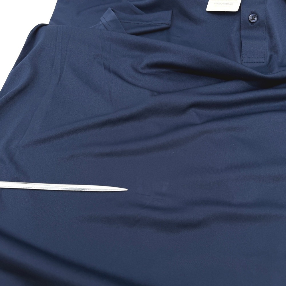 Collars & Co. Dress Collar Polo Mens 3XL Navy Blue Short Sleeve Performance NEW - Picture 2 of 11